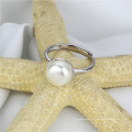 Bouton de 10 mm Bague de perles blanc naturel